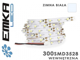 Taśma LED 300 SMD3528 IP20 Biała Zimna 5m