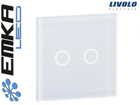 Podwójny biały panel szklany LIVOLO