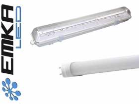 1 x Świetlówka LED T8 150cm 25W Biała neutralna + Oprawa hermetyczna LED 1 x T8 150cm