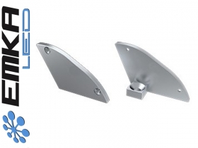 Zaślepka aluminiowa z podporą 30st lewa do profilu LED typ RETO 1szt srebrna