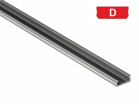 Profil aluminiowy zewnętrzny, płaski SUROWY typ D 2 metry