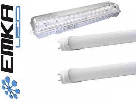 2 x Świetlówka LED T8 150cm 24W Biała neutralna + Oprawa hermetyczna LED 2 x T8 150cm