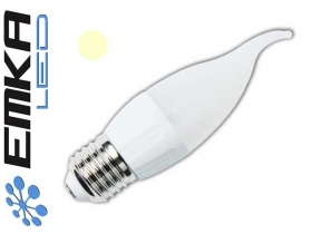 Żarówka LED E27 4W 300lm świeczka płomyk biała ciepła