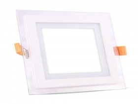 Panel LED V-TAC 12W LED Szkło Kwadrat VT-1202G 4000K 840lm