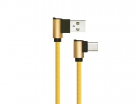 Przewód Micro USB V-TAC Typ C 1M Wtyk Kątowy Złoty Seria Diamond VT-5362
