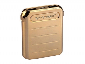 Power Bank V-TAC 10000mah Złoty Dual USB+TypeC VT-3522