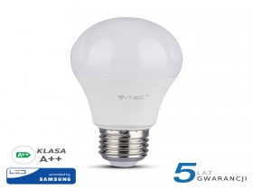 Żarówka LED V-TAC SAMSUNG CHIP 8.5W E27 A++ A60 VT-285 4000K 1055lm 5 Lat Gwarancji