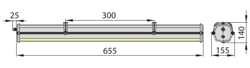 wymiary oprawy hermetycznej led 20w 60cm