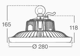 wizualizacja rozmiar highbay ufo